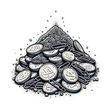 DALL·E 2024-01-28 20.33.43 - A vector art style drawing of a small pile from a washer drai